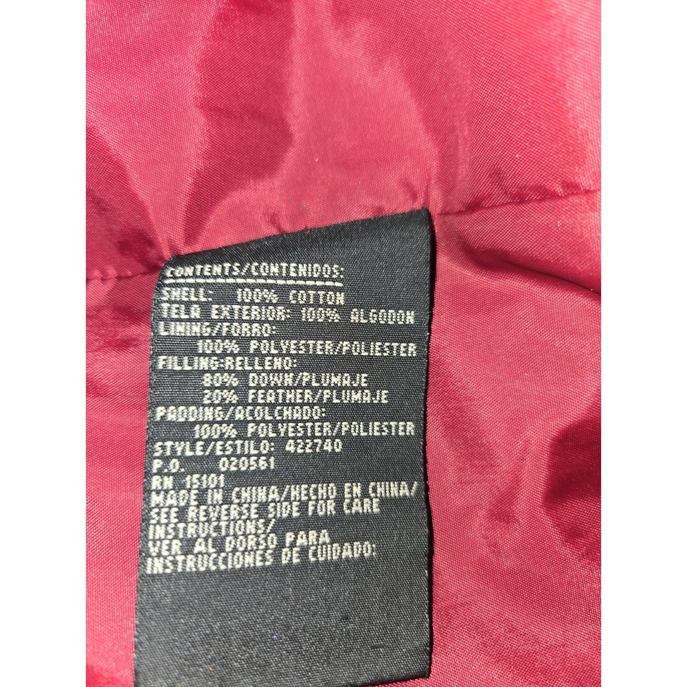 1 Madison Vintage Red Corduroy Puffer Jacket With Hood Small Feather Lite Down - Picture 11 of 11